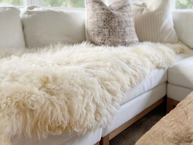 Which interiors is a sheepskin rug suitable for?