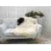 White & Black Icelandic Sheepskin Rug Mongolian Style Genuine Curly Chair Sofa Throw G392