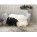 Sheep Rug Throw Genuine Real White Black Icelandic Single Sofa Floor Seat Pad Chair Cover G437