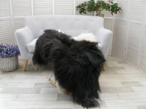 Sheep Rug Throw Genuine Real Black Grey White Icelandic Single Sofa Floor Seat Pad Chair Cover G445