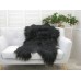 Sheep Rug Throw Genuine Real Black Cream Icelandic Single Sofa Floor Seat Pad Chair Cover G446
