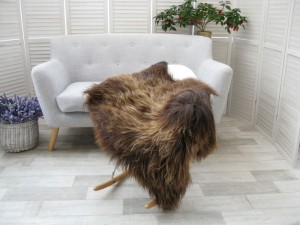 Sheep Rug Throw Genuine Real Brown Blond Beige Icelandic Single Sofa Floor Seat Pad Chair Cover G450