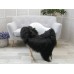 Sheep Rug Throw Genuine Real Black White Icelandic Single Sofa Floor Seat Pad Chair Cover G451