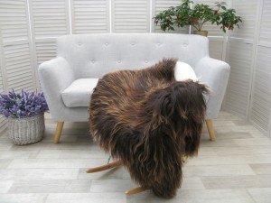 Sheep Rug Throw Genuine Real Brown Beige Icelandic Single Sofa Floor Seat Pad Chair Cover G453