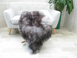 Grey Brown Black Single Sheepskin Rug G613