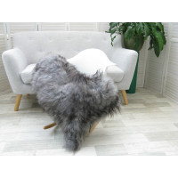 Grey Brown Black Single Sheepskin Rug G616
