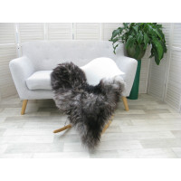 Grey Brown Black Single Sheepskin Rug G618