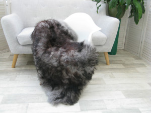 Grey Brown Black Single Sheepskin Rug G619