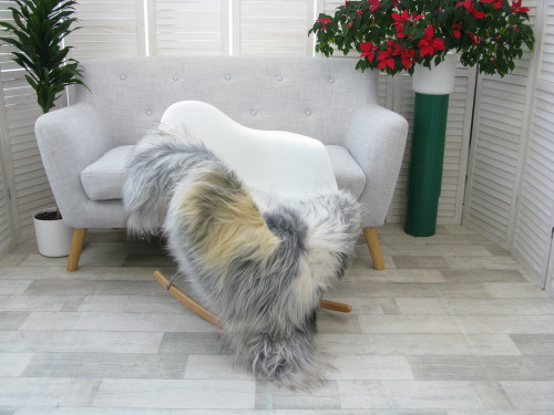 Grey Beige Icelandic Single Sheepskin Rug G650 Grey Beige Icelandic Single Sheepskin Rug G650