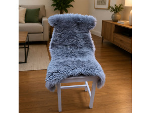 Mongolian Curly Sheepskin Rug Dyed Grey G322