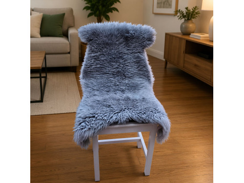 Mongolian Curly Sheepskin Rug Dyed Grey G322