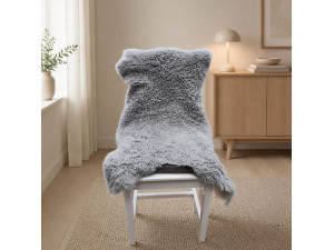 Mongolian Curly Sheepskin Rug Dyed Grey G802