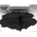 Black brown quad Icelandic sheepskin rug real Q47