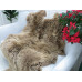 Beige Brown Quad Sheepskin Rug British Herdwick Throw Q81