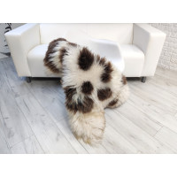 WHITE DARK BROWN JACOB SHEEPSKIN RUG J707 WHITE DARK BROWN JACOB SHEEPSKIN RUG J707