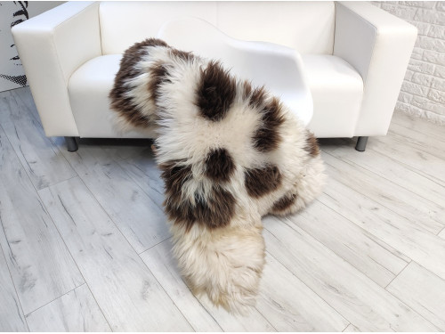 WHITE DARK BROWN JACOB SHEEPSKIN RUG J707 WHITE DARK BROWN JACOB SHEEPSKIN RUG J707