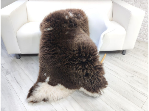 DARK BROWN WHITE JACOB SHEEPSKIN RUG J708