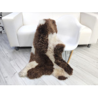 BROWN WHITE JACOB SHEEPSKIN RUG J709uk BROWN WHITE JACOB SHEEPSKIN RUG J709uk